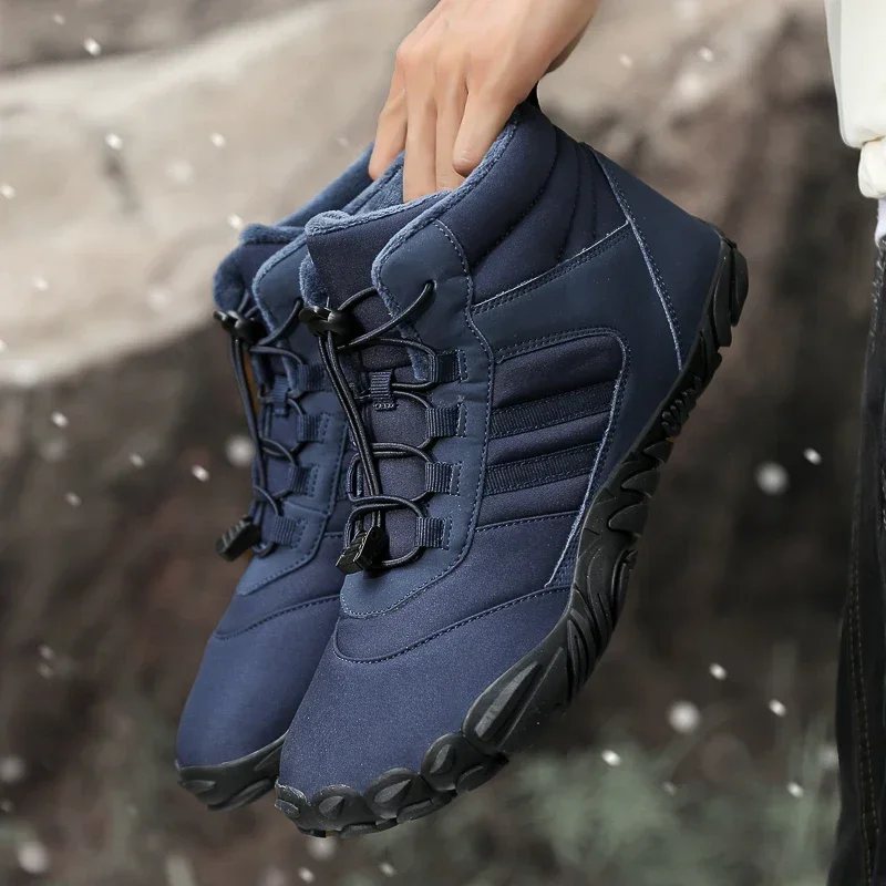 New Winter Booties Men Snow BareFoot Casual Shoes Outdoor Waterproof Work Shoes Warm Fur Men Ankle Shoes Snow Boots Plus Size 50