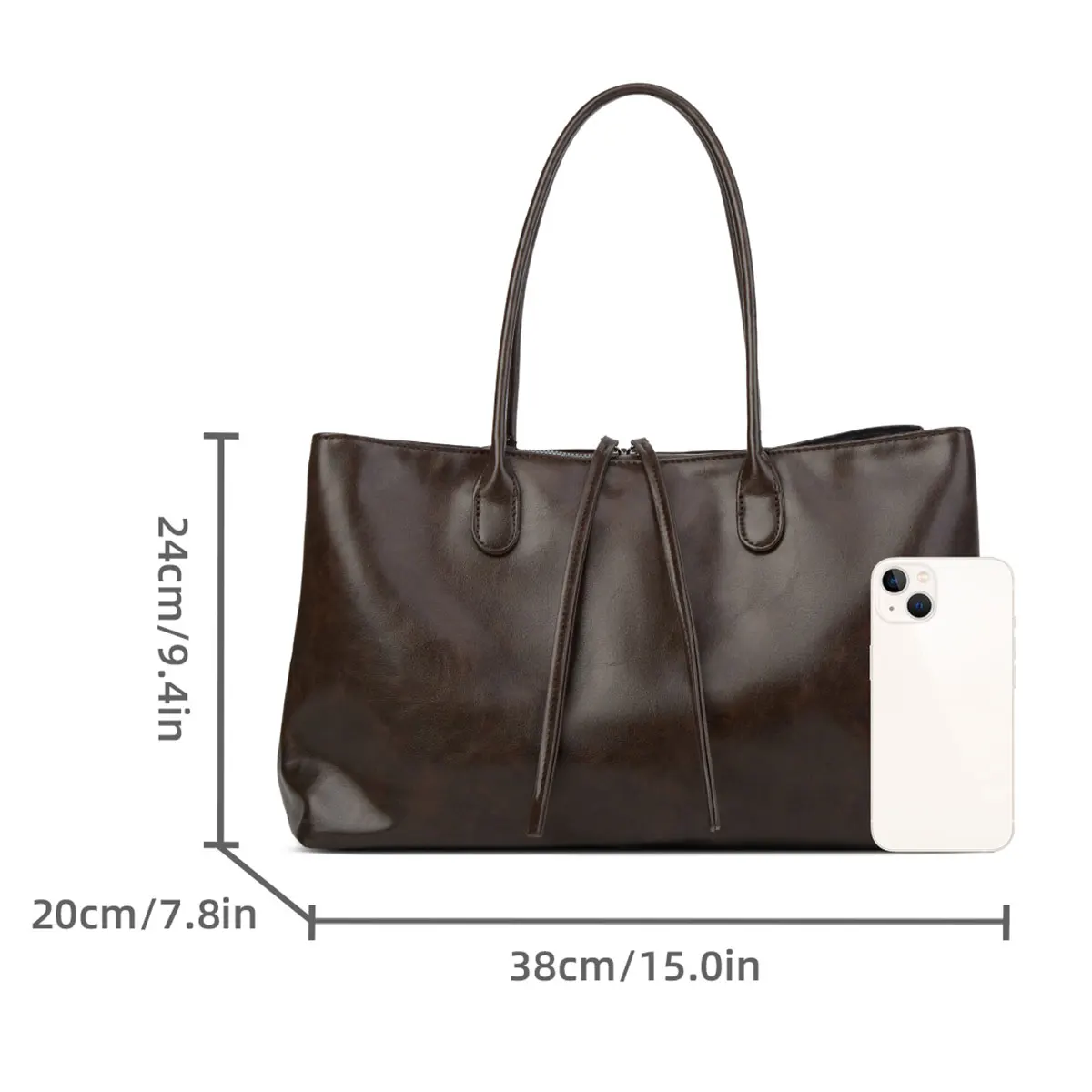 Handtasche Europäischer und Amerikanischer Mode-Stil Einfache Ins-Style Einfarbige PU-Schultertasche – Detail 3