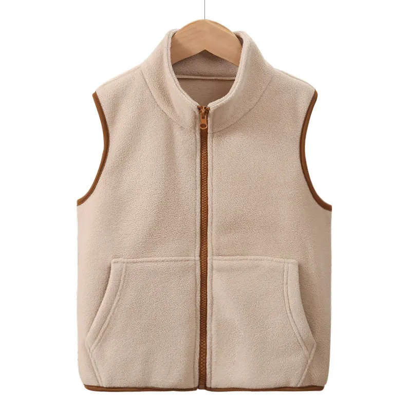Children's vest, parent-child fleece vest, men's and women's autumn and winter plus velvet thick shoulder vest, wholesale for ch