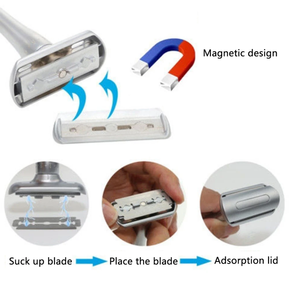 Adjustable Safety Razor Classic Men Shaver Barber Razor Aggressive 1-8 File Hair Removal  Double Edge Shaving Blades Shaving