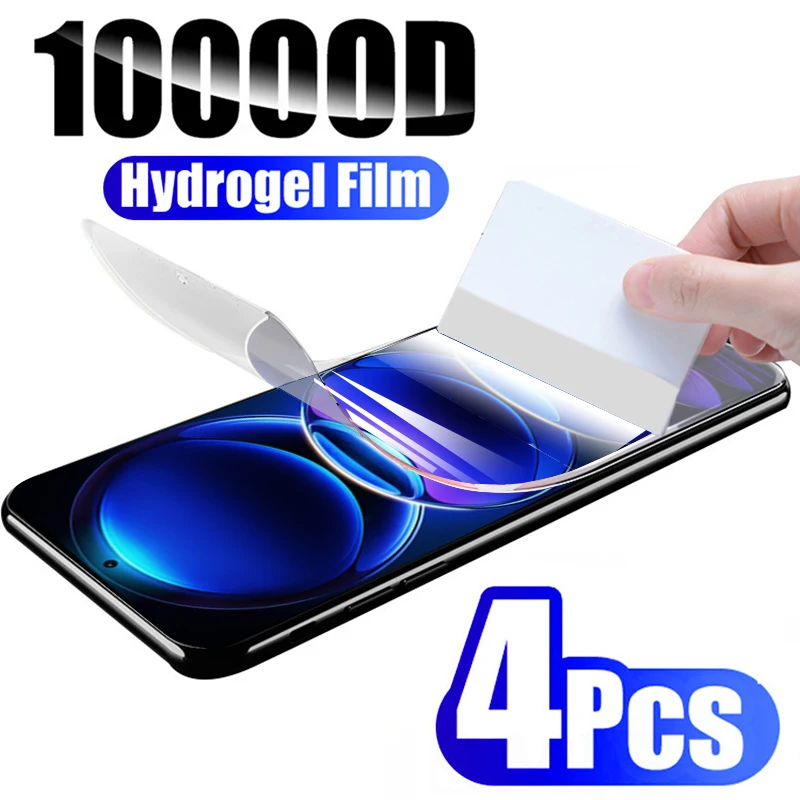 4Pcs Full Cover Screen Protector For Xiaomi Redmi Note 12 11 Pro Plus Hydrogel Film For Redmi Note 10 9 Pro Max 10S 8 Soft Film