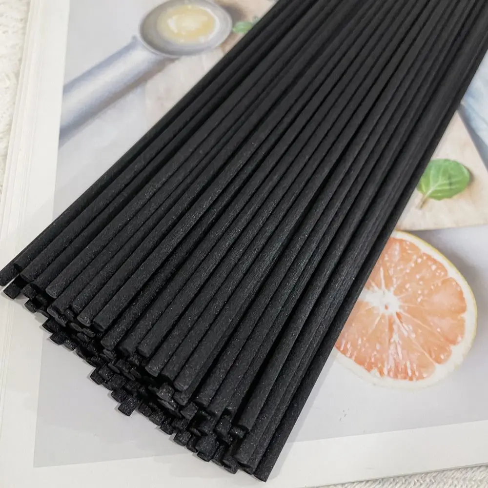 100PCS L19/22/24/25/30/40cm Black Fiber Rattan Sticks Essential oil Reed Diffuser Sticks 3mm for Home Decoration Air freshener