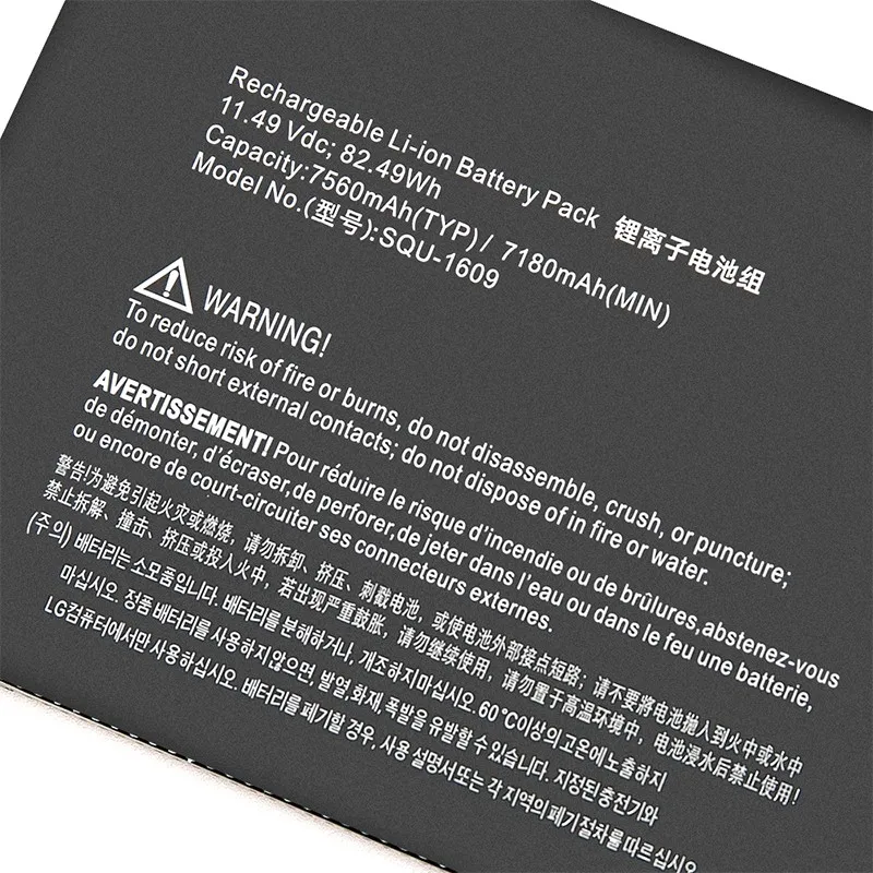 Новый аккумулятор для ноутбука 11,49 В 7180 мАч SQU-1609 SQU-1710 для Hasee Thunderobot X6 X7A 4K X8S 15G870-XA70K Dino-X5ta Thor 911S Z6-KP5G