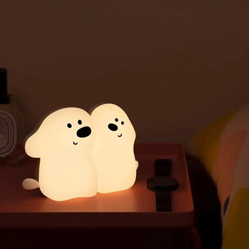 

Kids Night Light Cartoon Puppy Shape Table Lamps Night Light Dimmable Soft Light Table Desk Lamp For Desks Nightstands Living