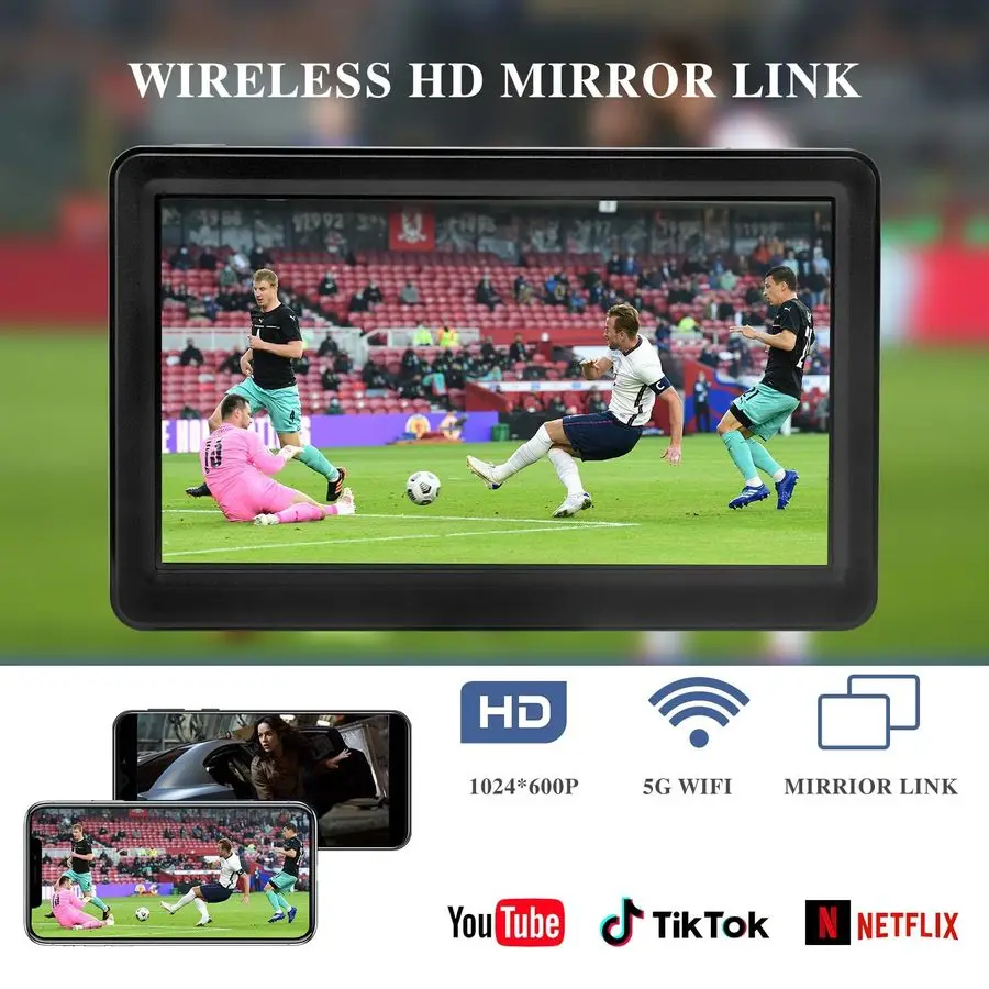 ستيريو سيارة متوافق مع Apple CarPlay وAndroid Auto، شاشة لمس 7 بوصة في نقل FM للسيارة، مع 5.0 يد بلوتوث