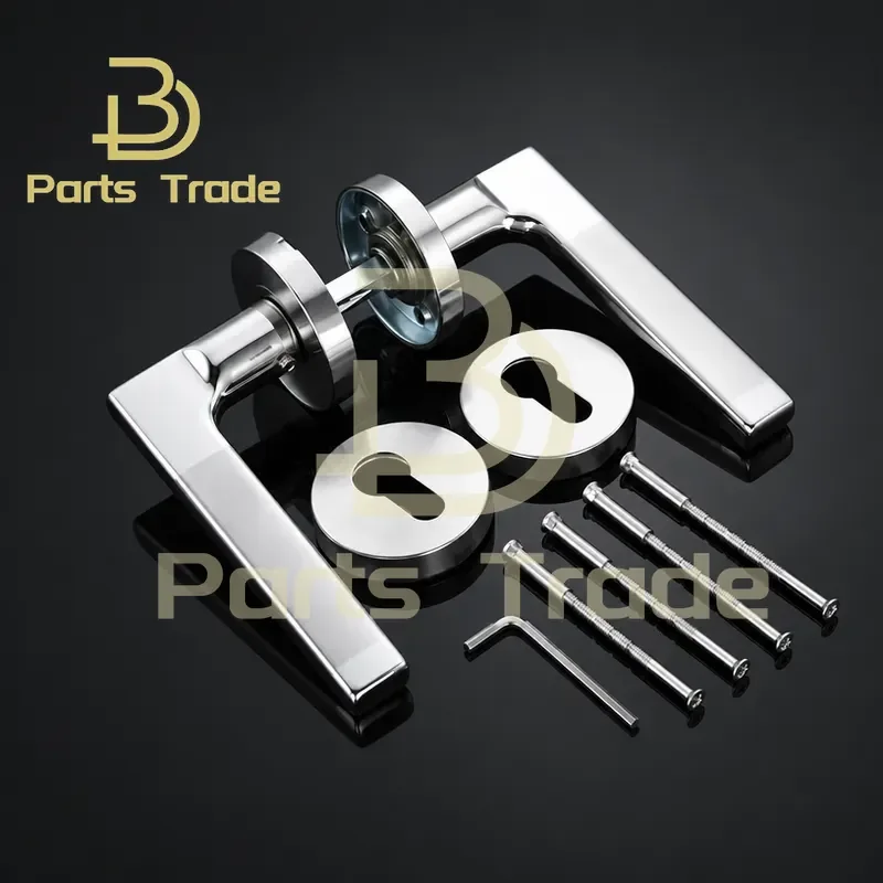 1 Set Stainless Steel Barn Door Handle Bedroom Split Door Lock Handle Indoor Two Sided Door Knobs Household Hardware