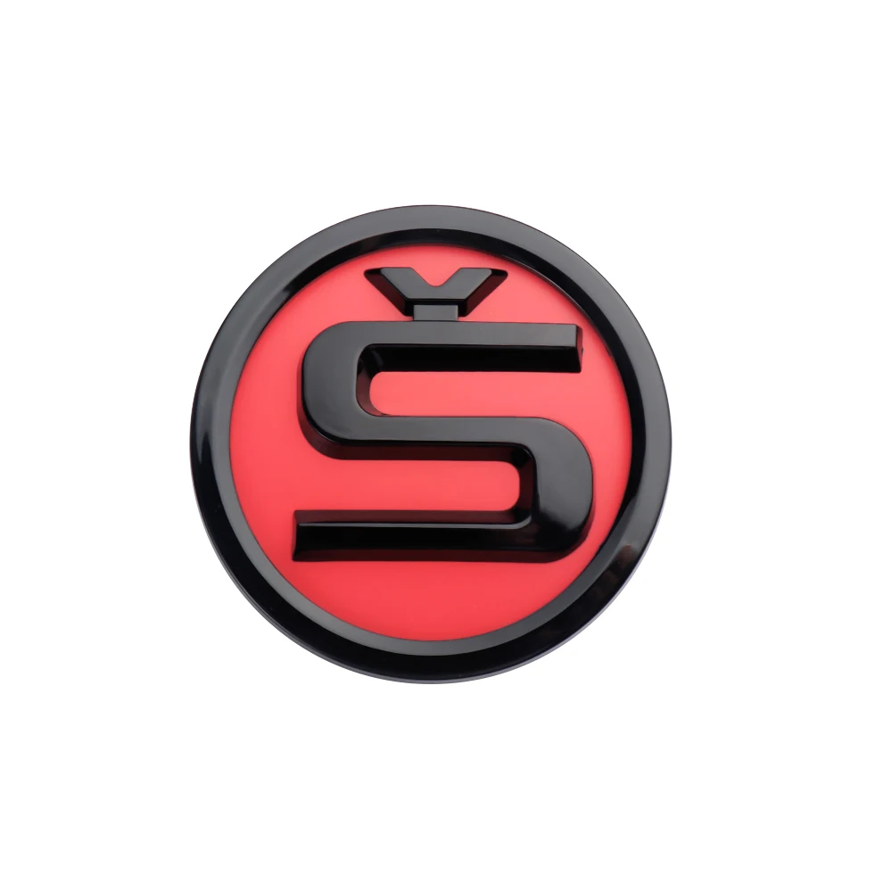 80/90/100mm Auto-Frontmotorhauben-Logo-Ersatz-Aufkleber Kofferraum-Emblem für Skoda S Logo Octavia Mk3 Fabia 2 Superb 2 Kamiq Kodiaq VRS