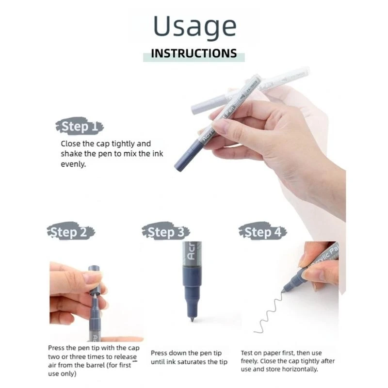 

Y2GD Professional Acrylic Markers Colorful Palette Layering Capacity Lightweight Barrels Designs Art Sketchbooking Essential