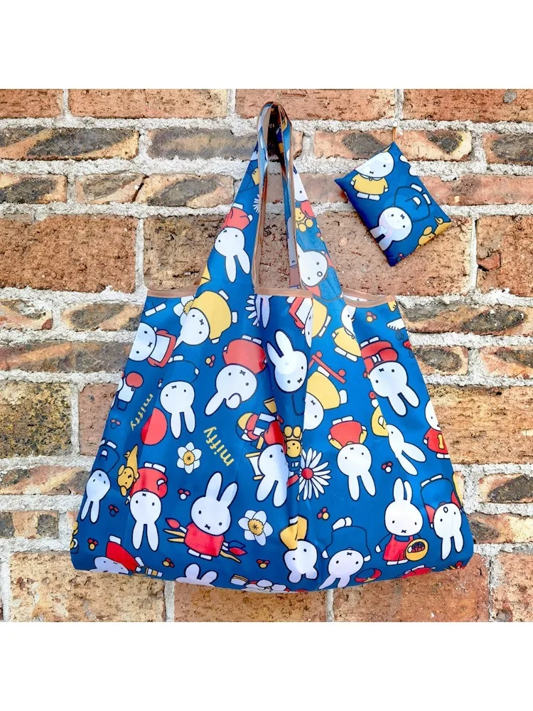 Leuke Miffy opvouwbare boodschappentas, extra grote capaciteit, waterdichte nylon duurzame draagtas, reistas voor boodschappen - afbeelding 2