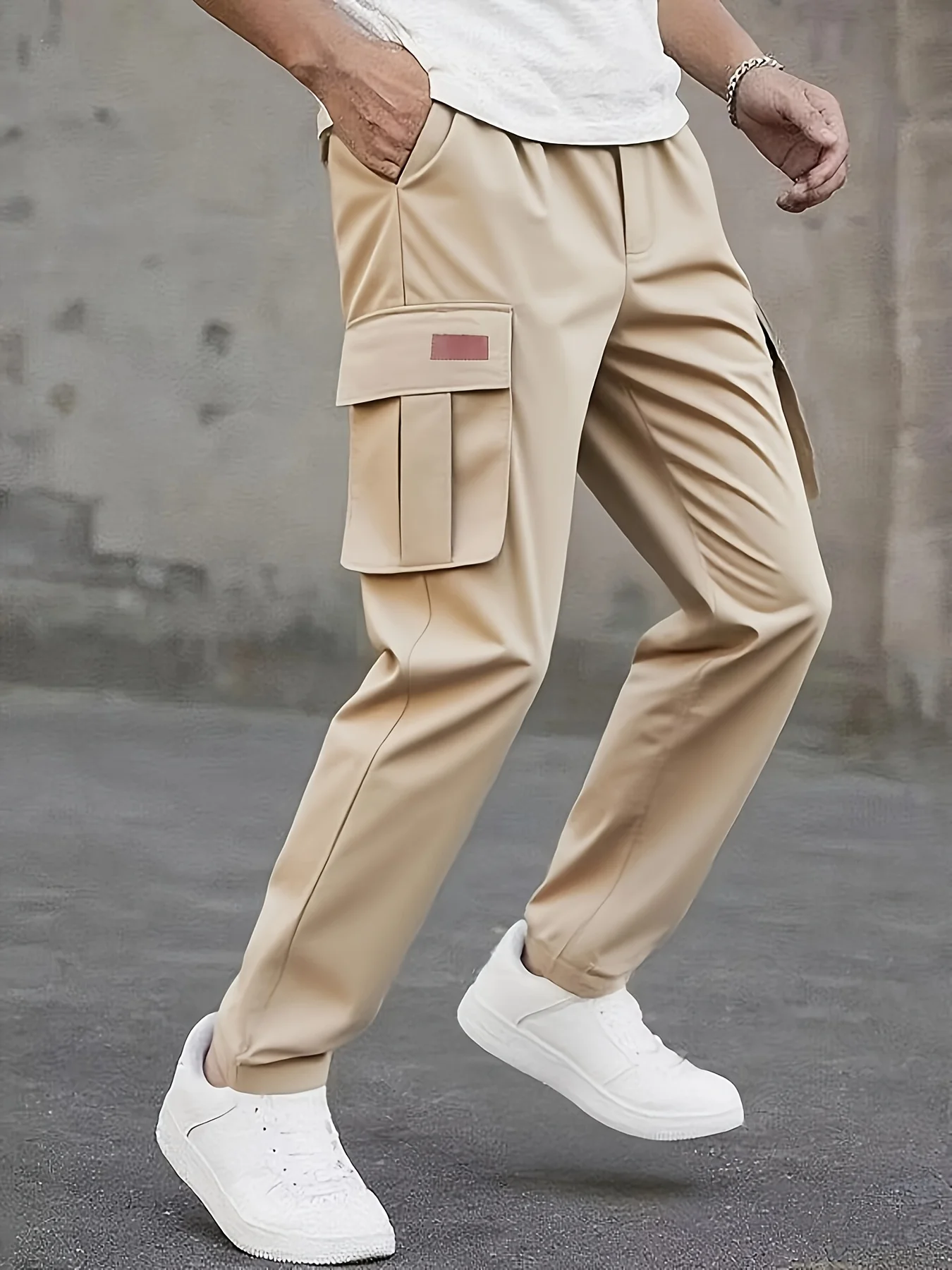 

American style high street retro multi pocket workwear pants for men's new trendy loose straight leg versatile casual long pants