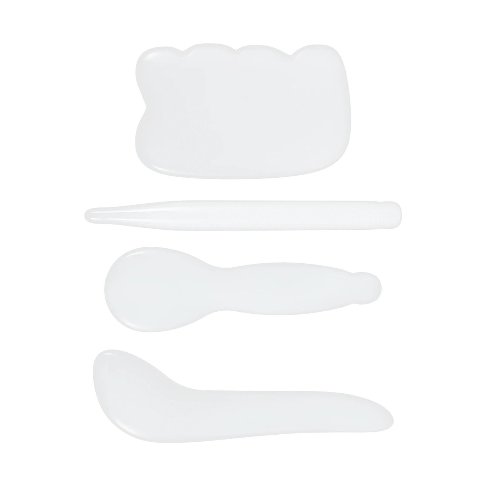 

4Pcs Natural Jade Gua Sha Board Smooth Texture Body Face Massager Tool for Improved Circulation Healthier Skin
