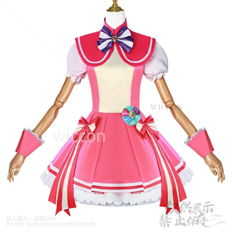 อะนิเมะ Wonderful Precure! Cure คอสเพลย์ Inukai Komugi เครื่องแต่งกายที่ยอดเยี่ยมชุดน่ารักชุด Lolita วิกผมสําหรับหญิงผู้หญิงที่กําหนดเอง