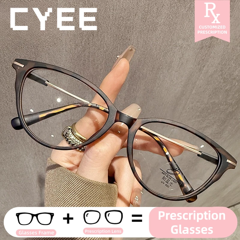 

CYEE New Design Women Cat Eye Anti Blue Light Eyeglasses Customization Prescription Optical Glasses Myopia Photochromic Eyewear