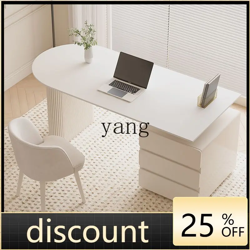 LH rock slab desk light luxury modern simple household small apartment study desk computer desk