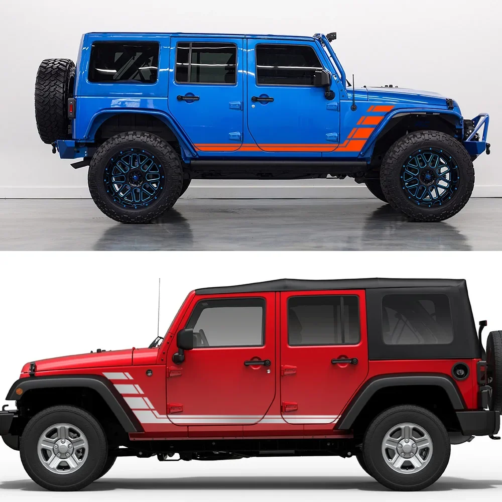 

2PCS Car Side Door Stickers Styling Vinyl Film Decoration Decals For Jeep Wrangler JK JL CJ RUBICON 4x4 Tuning Auto Accessories