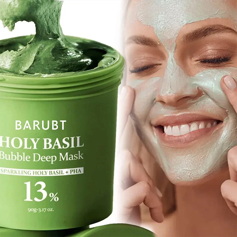 Pha Holy Basil Bubble Deep Mask Gently Naturally Exfoliates Smooths The Skin Help Reduce Roughness Suitable For All Skin Type