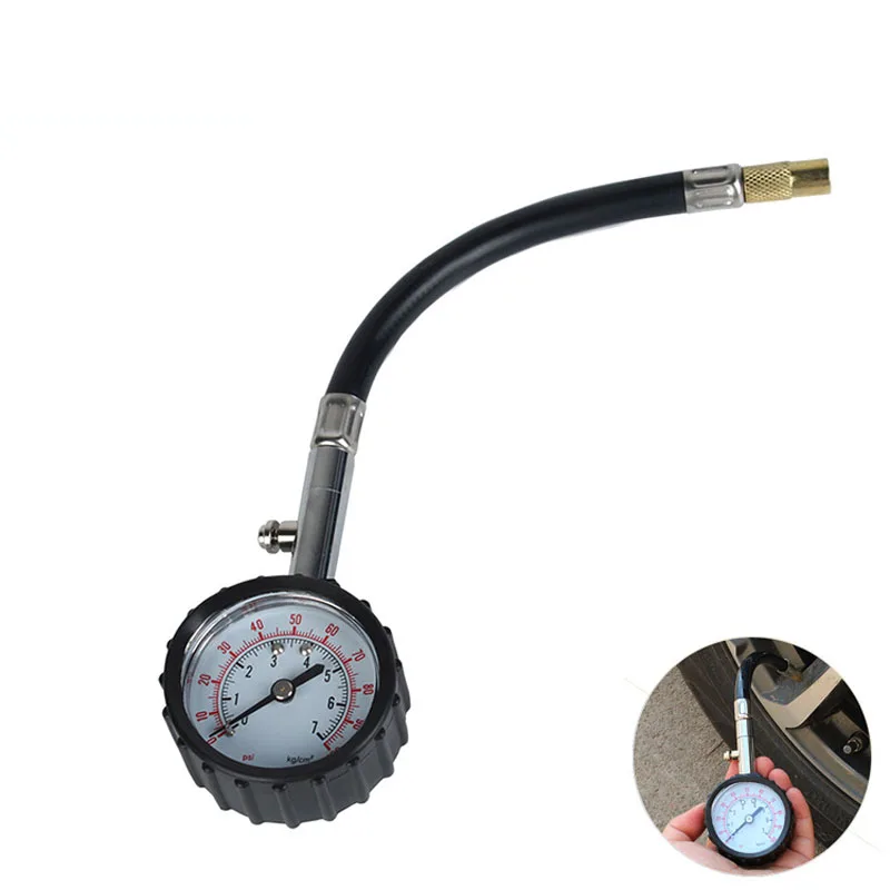 CHIZIYO Accurate Auto Car Tire Pressure Gauge Hose 0-100PSI Meter Automobile Tyre Air Pressure Tester For Car Bike Motorcycle