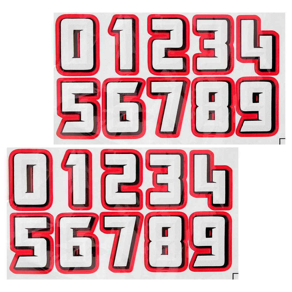 2 Sets Number Sticker Hockey Nail Stickers Decals Football for Posters Baseball Reflective Film Numbered