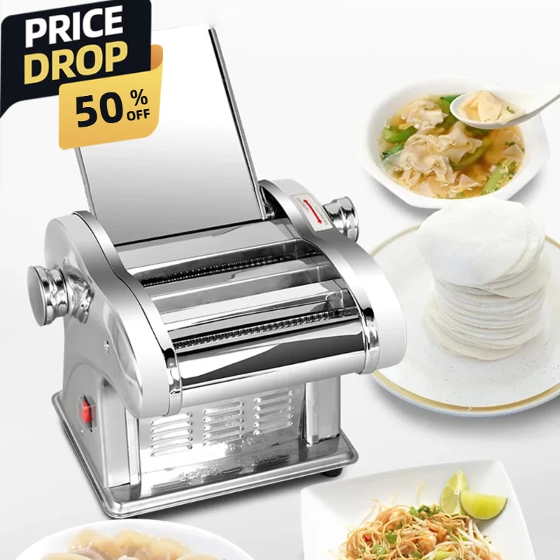 Electric Noodle Dumpling Wrapper Maker Machine Pasta Noodle Machine Commercial Household Stainless Steel Noodle Press Machine