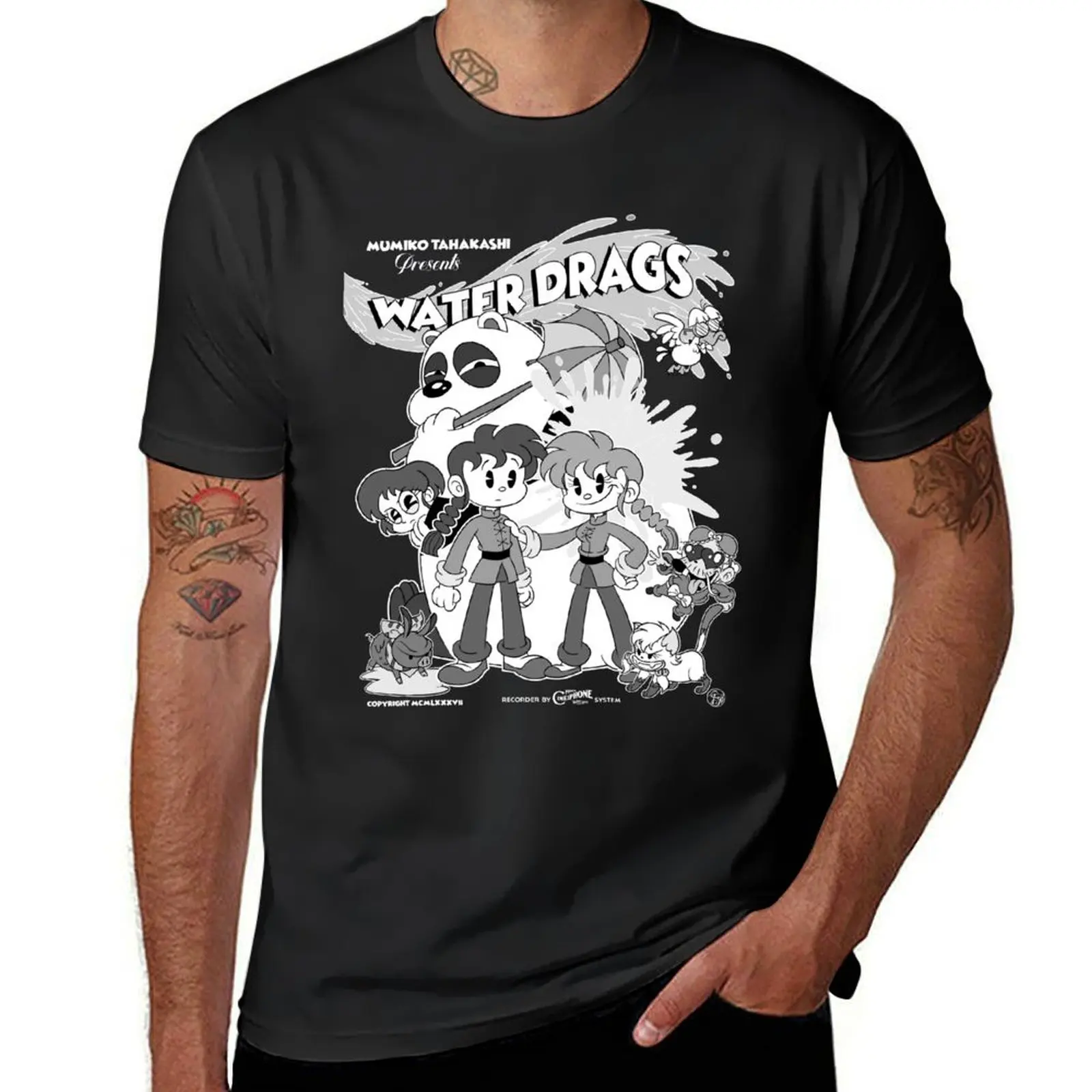

Ranma Water Drags 30s Retro anime old 30s Cartoon T-Shirt customizeds animal prinfor boys sweat mens champion t shirts
