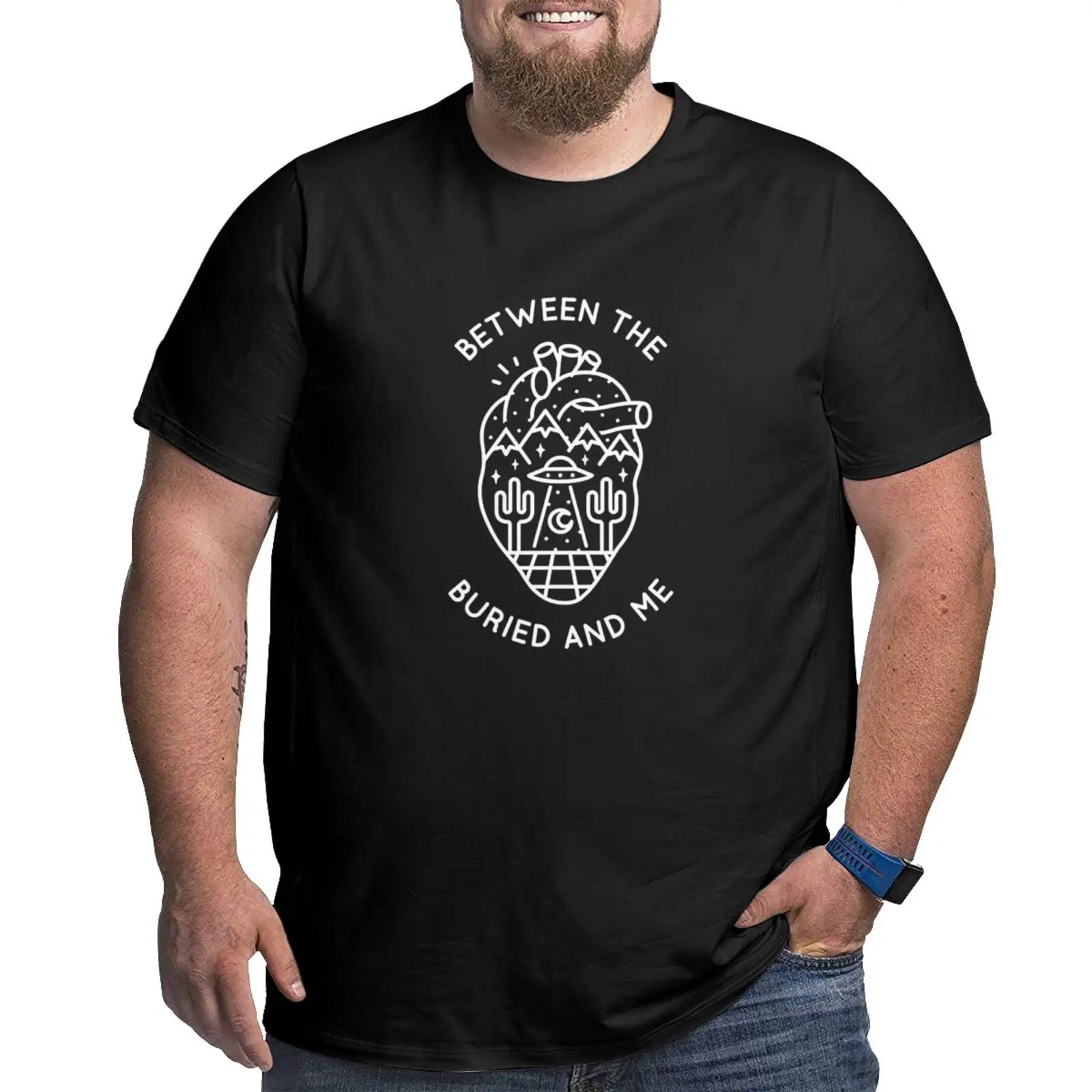 Between The Buried and Me Shirt Plus Size Men Short Sleeve T  Big Tall Summer Loose Breathable Graphic T-  cotto