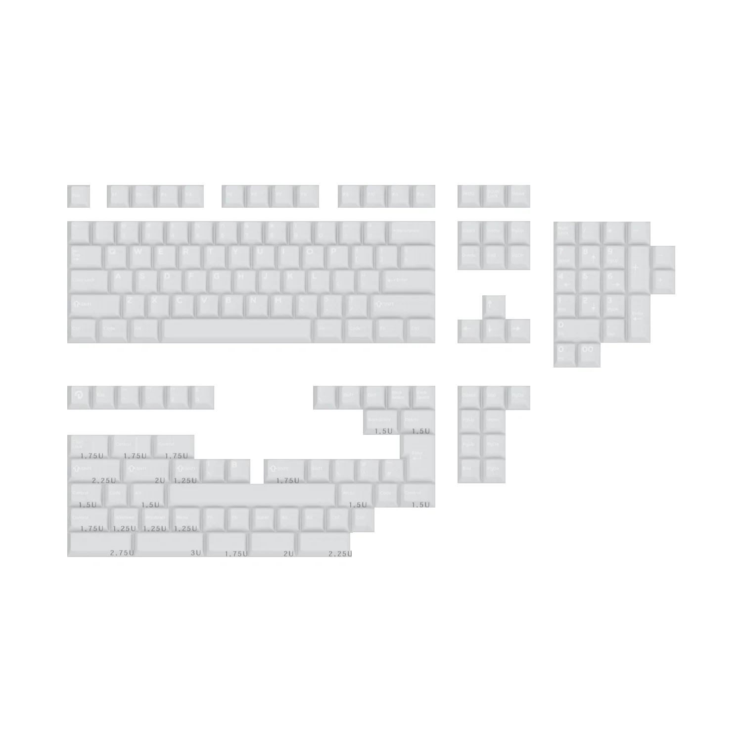 Domikey Pearl Keycaps Cherry Profile – Doble Disparo Retroiluminado