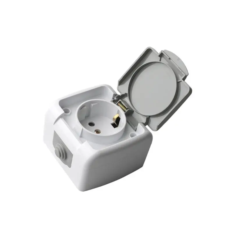 Industrial 16A Socket with Reinforced Hinged Cover for Dust Water Protections  D2RC
