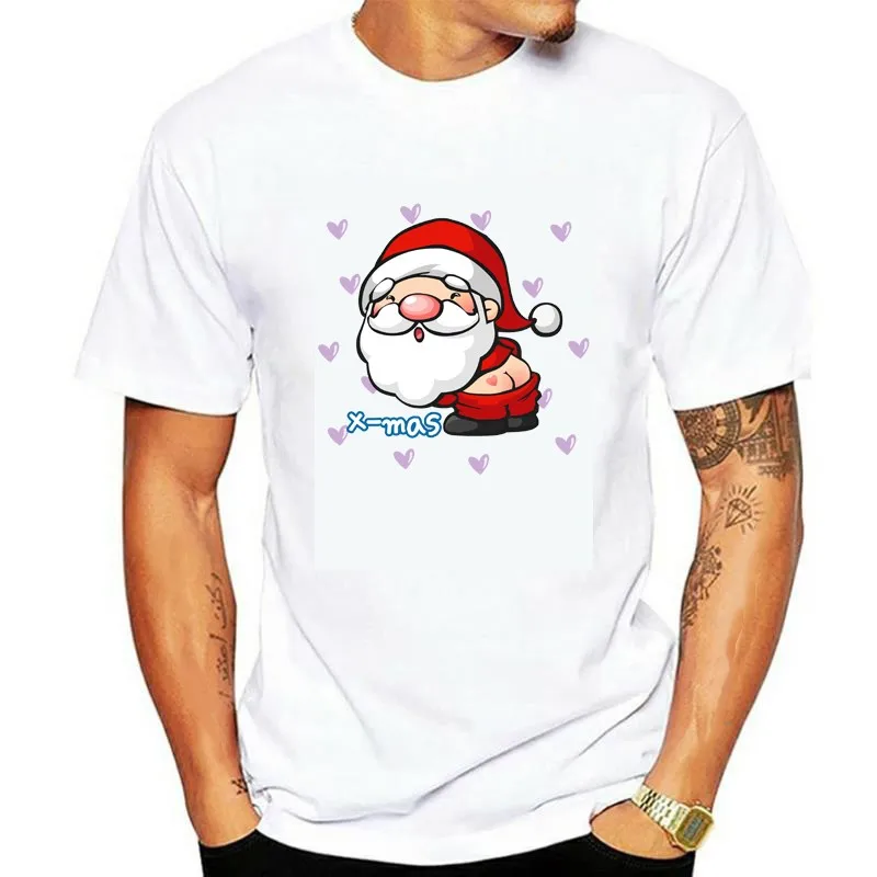 New Year Christmas Element T Shirt For Men Loose Crew Neck Tops Breathable Comfortable Leisure Short Sleeve Easy Matching