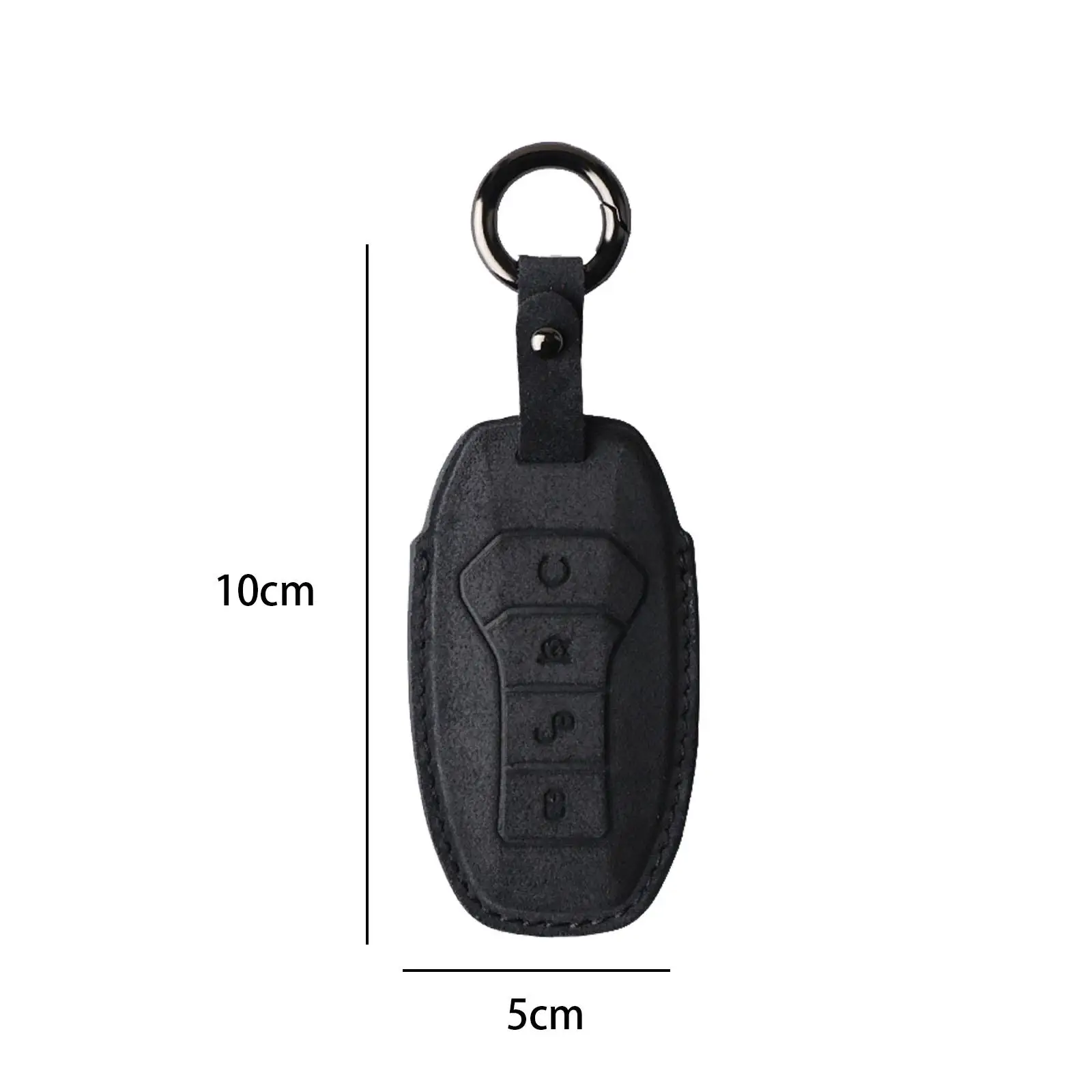 

Car Key Fob Cover Suede Protective Shell 4 Button Holder 360 Degree Dustproof Smart Key Case for Vehicle Remote Use