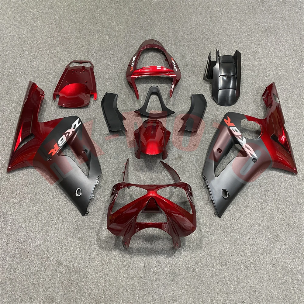 

Motorcycle Fairing Kit Fit For ZX-6R ZX6R ZX600 636 2003 2004 Bodywork Set High Quality Abs Injection Candy Red Matt Black