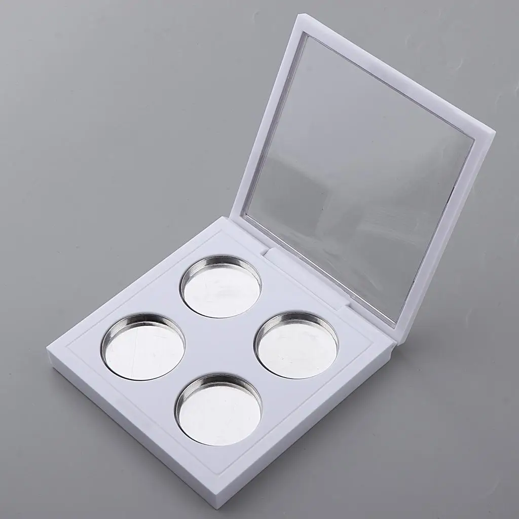 Palette de fards à barrage africains, boîte de fard à joues, poêles en aluminium, fond de teint Jules Gloss, récipient de maquillage cosmétique, carré blanc, 4 grilles