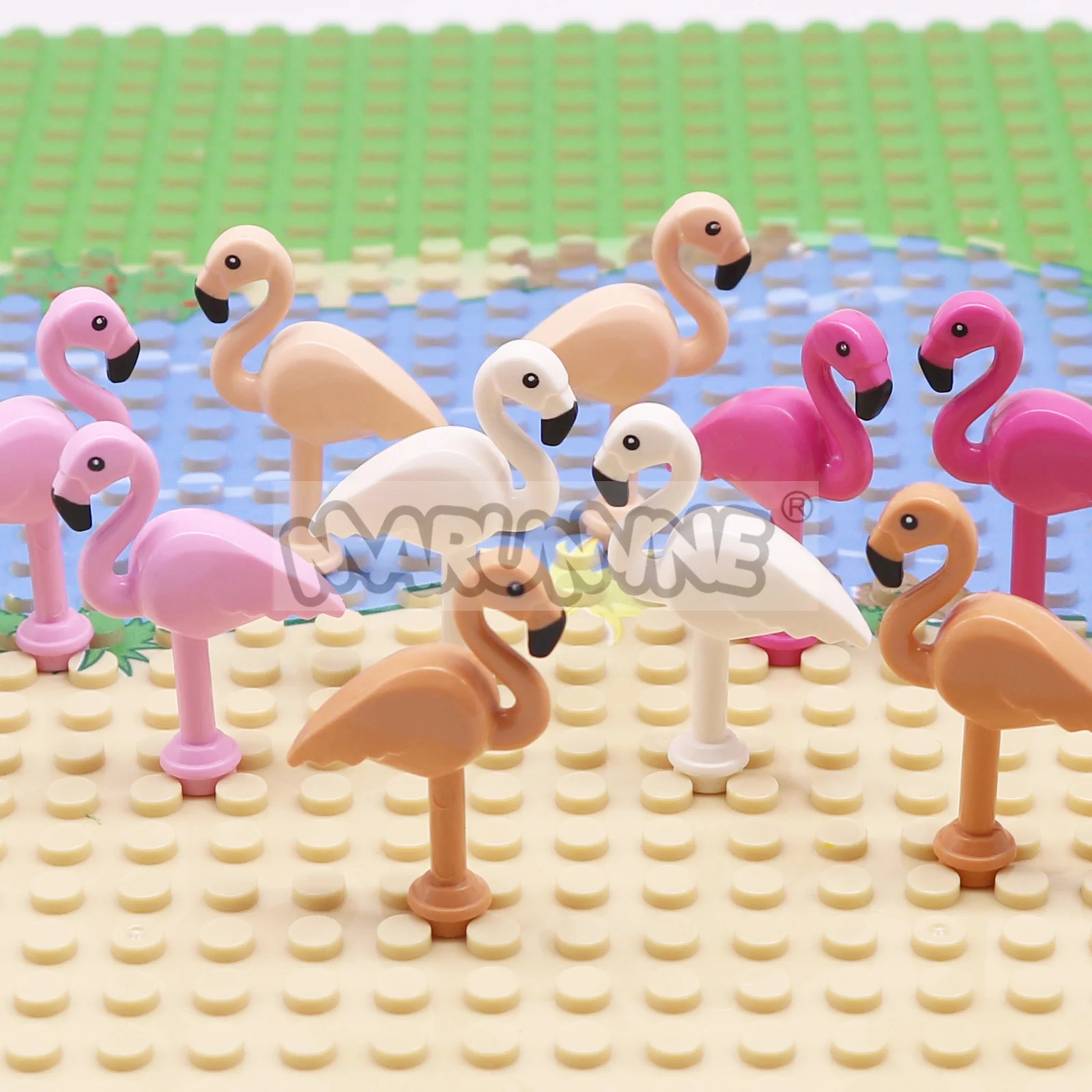 Marumine blocs de construction animaux flamant Compatible avec 67388 MOC Jungle forêt Zoo briques à monter soi-même modèle pièces accessoires