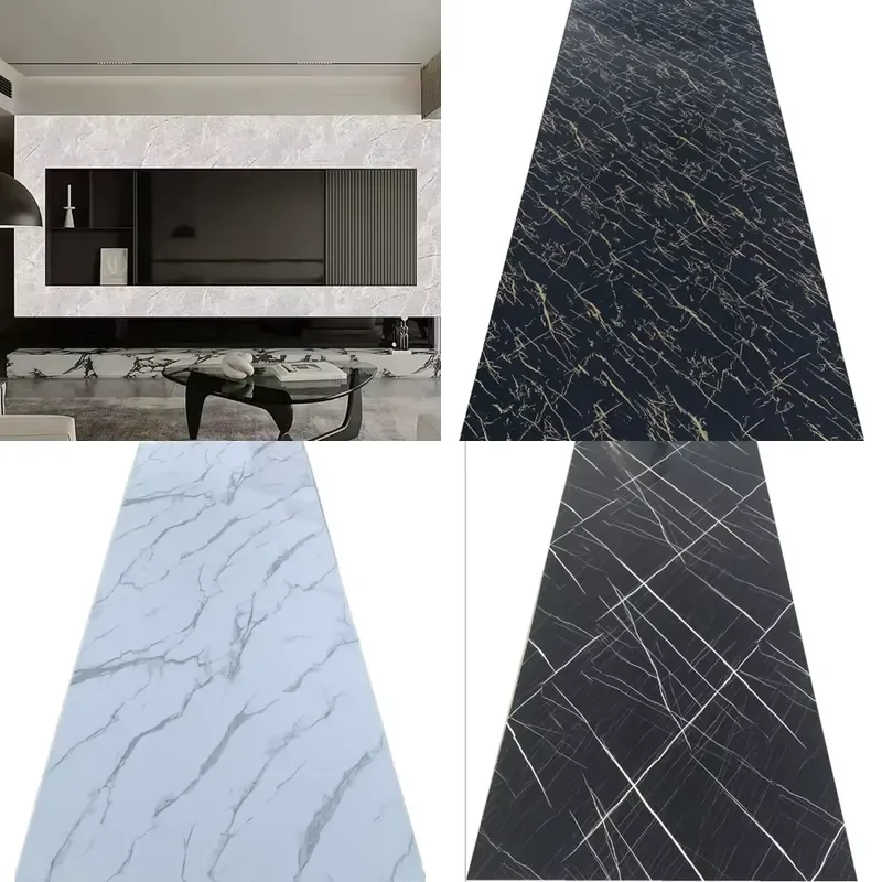 for  White Gold Pattern PVC  Marble Board Modern Waterproof Scratch Proof Artificial Marble Wall Panel  Commercial