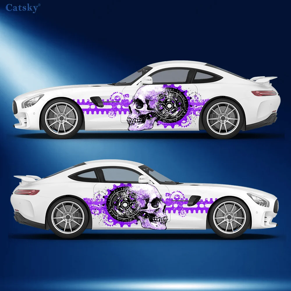 

Красочный череп, брызги, боковая наклейка автомобиля, декор, водонепроницаемая, устойчивая к царапинам наклейка из ПВХ, защита автомобиля, автоаксессуары в подарок
