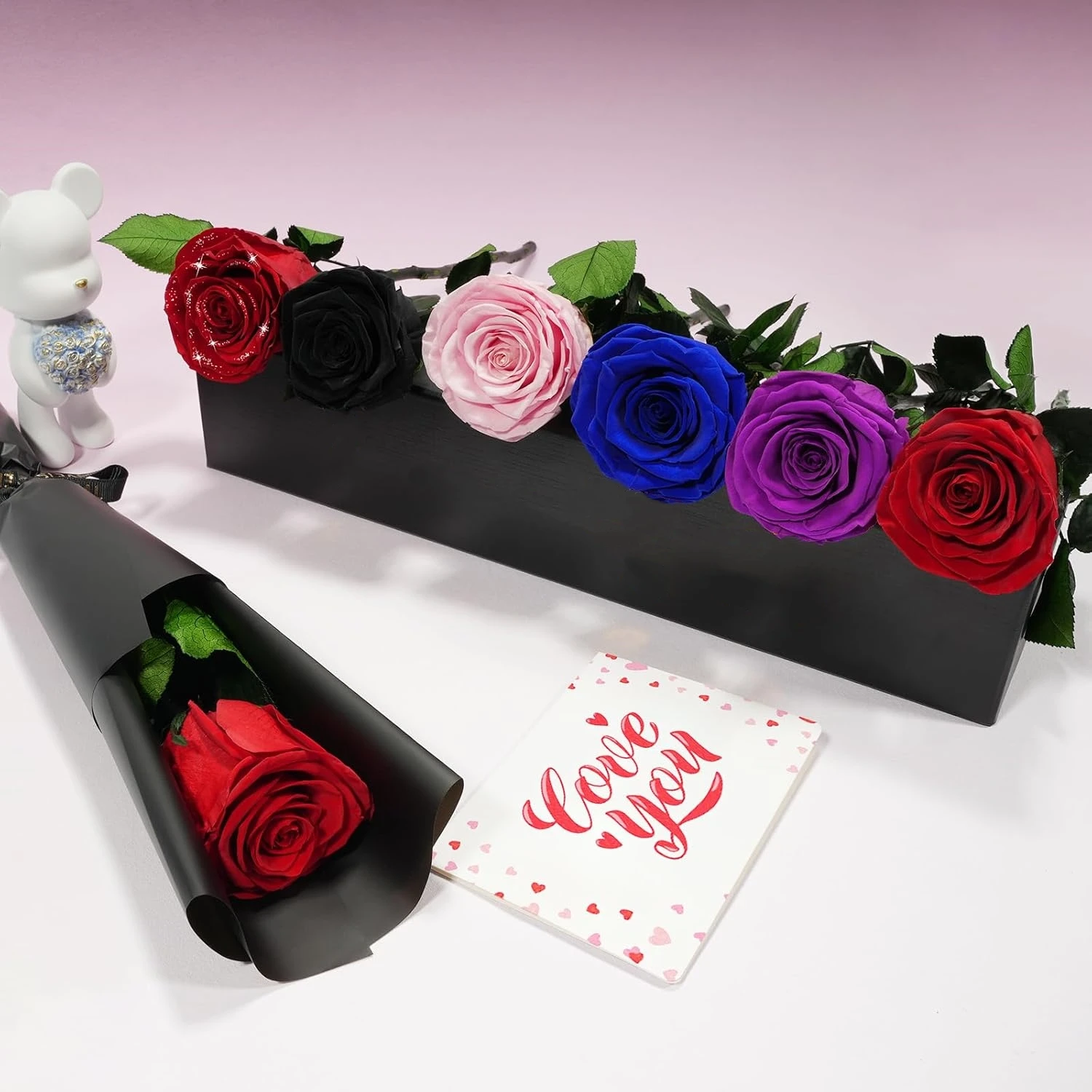 Single Stem Preserved Rose Gift for Women,Eternal Rose for Her,Mom Birthday Presents From Daughter Valentine's Day Flowers Gifts