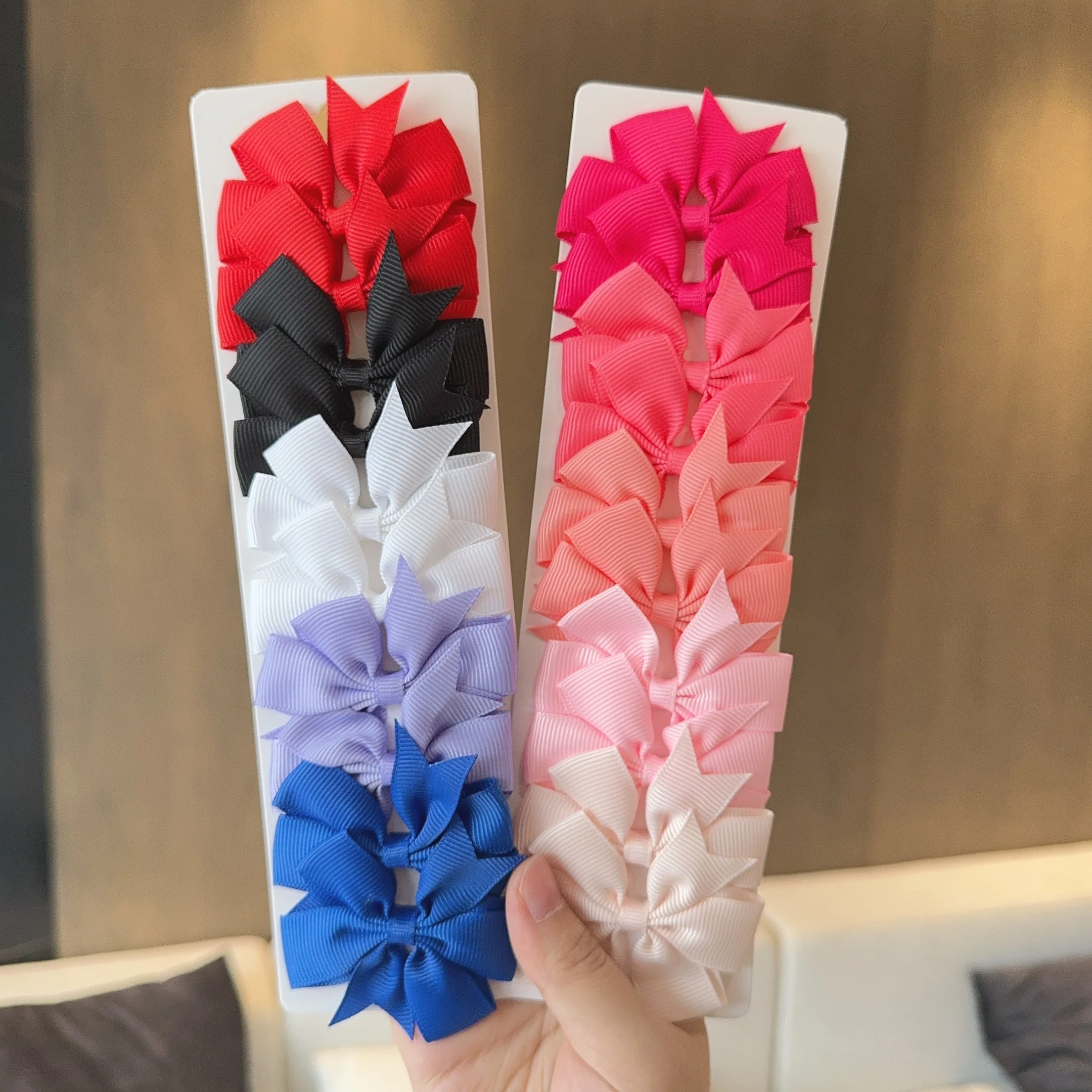 10Pcs/Set New Cute Ribbon Bowknot Hair Clips for Kids Handmade Bows Hairpin Barrettes Headwear Baby Girls Hair Accessories