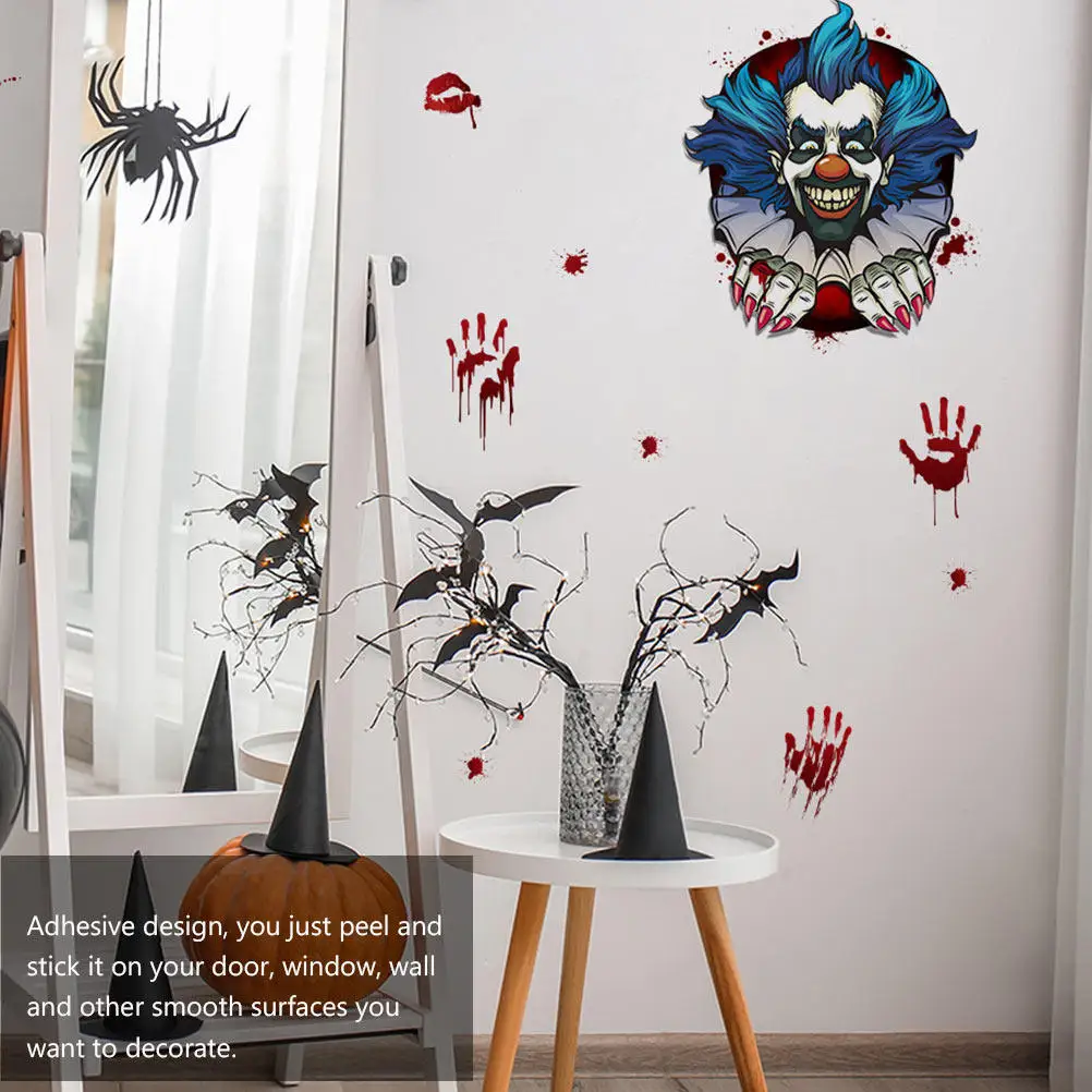 Stickers Halloween Clown Decal Toilet Bowl Lid Decals Bathroom Decor Accessories Scary Decorations