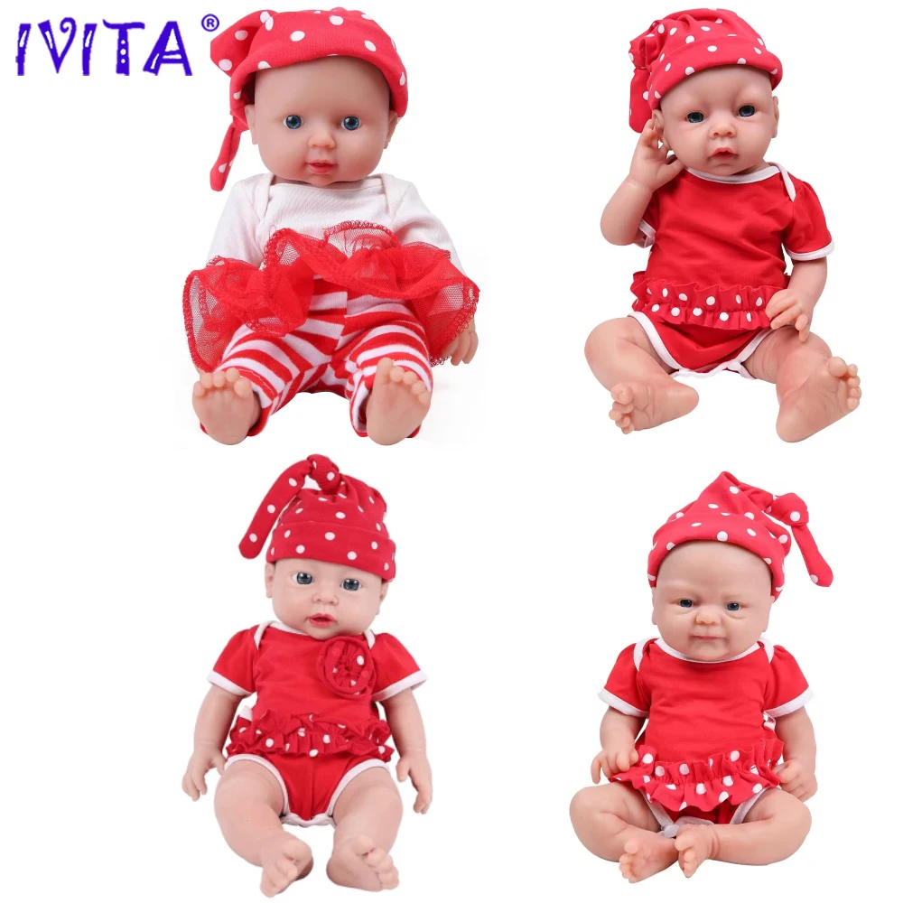 

IVITA 100% Silicone Reborn Baby Dolls Wholesale Painted Newborn Toys Realistic Lifelike Baby Doll for Children Christmas Gift