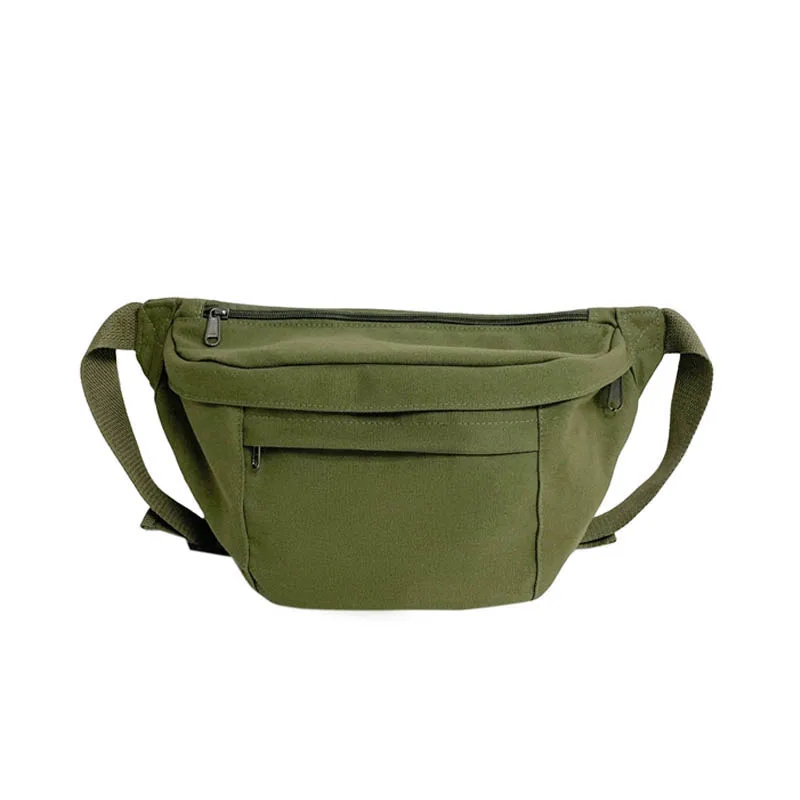 Unisex Canvas Waist Bags Fanny Pack Fashion Women Banana Bags Belt Hip Hop Crossbody Chest Bag Large Capacity Ladies Waist Packs