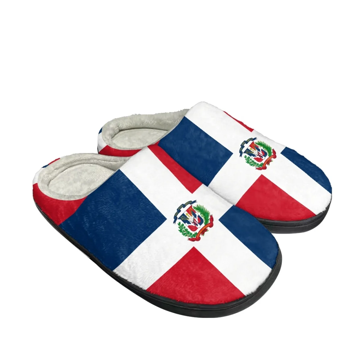 INSTANTARTS New Trend Winter Cotton Slippers Dominican Republic Flag Anti-slip Home House Shoes Wear-Resistant Slides Unisex