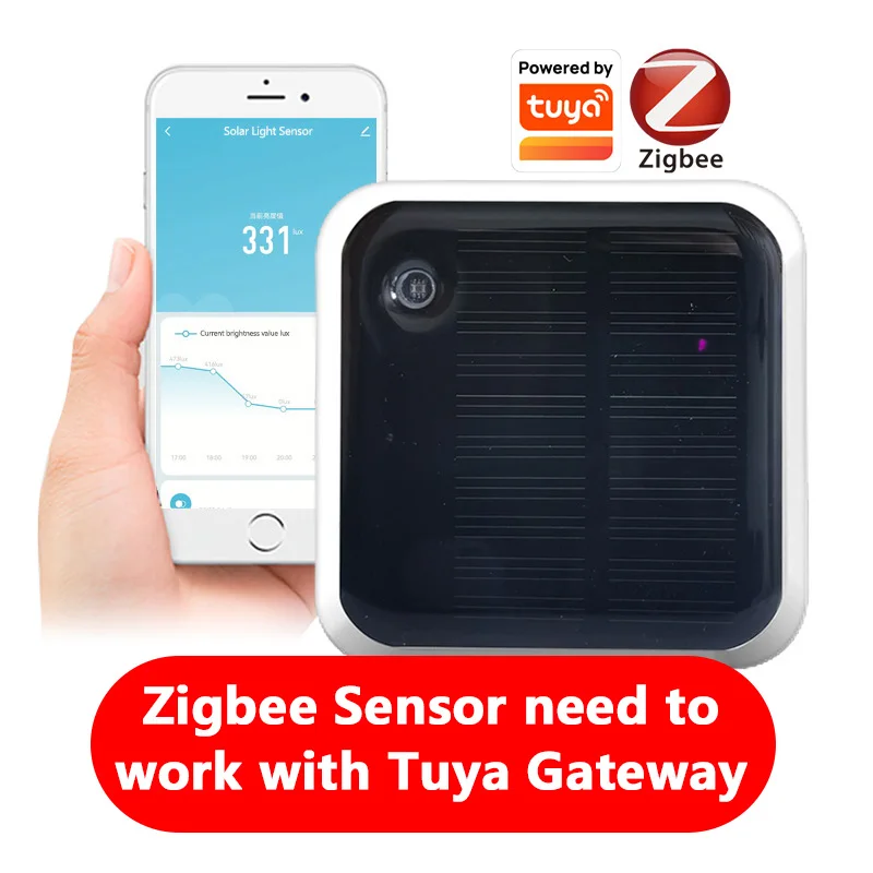 Détecteur de luminosité avec surveillance de luminosité en temps réel, capteur de lumière solaire, Tuya Zigbee, étanche IP65, pour l'extérieur