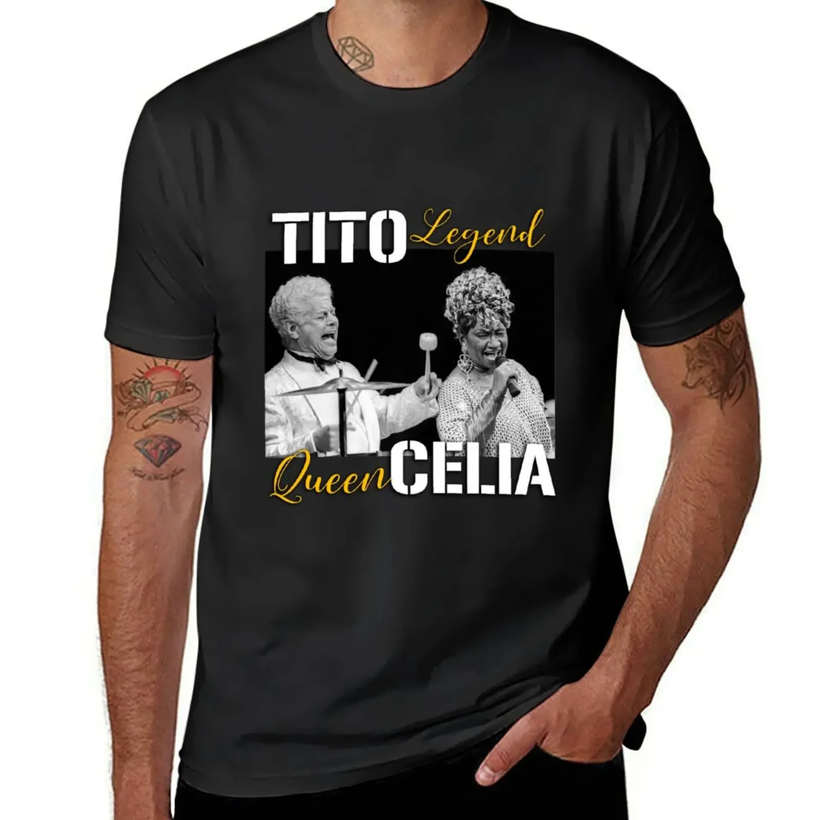 Tito Puente Legend Celia Cruz Queen T-Shirt korean fashion man clothes graphic shirts essential t shirt mens t shirts