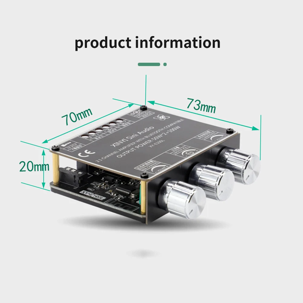 Amplificador inalámbrico de 100 canales, Control por aplicación de XY-E100L, 50Wx2 + 2,1 W, módulo de Subwoofer
