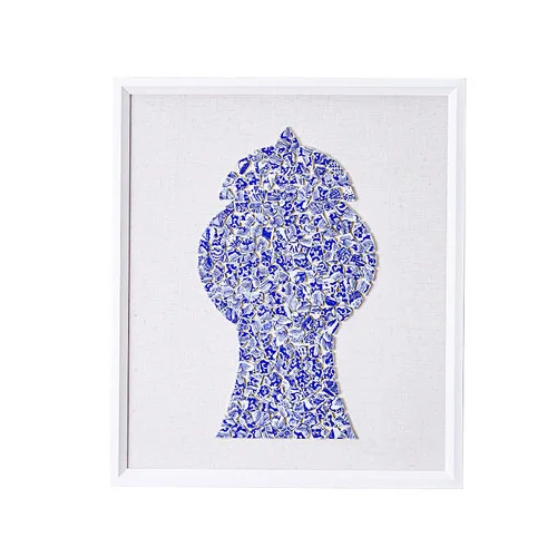 Jingdezhen Custom Figure Blue and White Frame Ceramic Mural Decoration Home   Chinese 