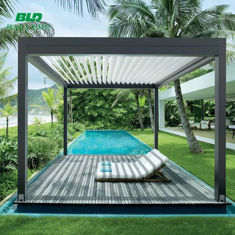 

Remote Control Switch Terrace Roof Awnings Gazebo Aluminum Motorized Waterproof Pergola Canopy