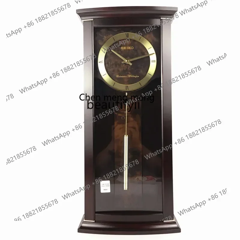 cc182l European-Style Living Room Luxury Music Time Reporting Pendulum Retro Solid Wood Large Wall Clock