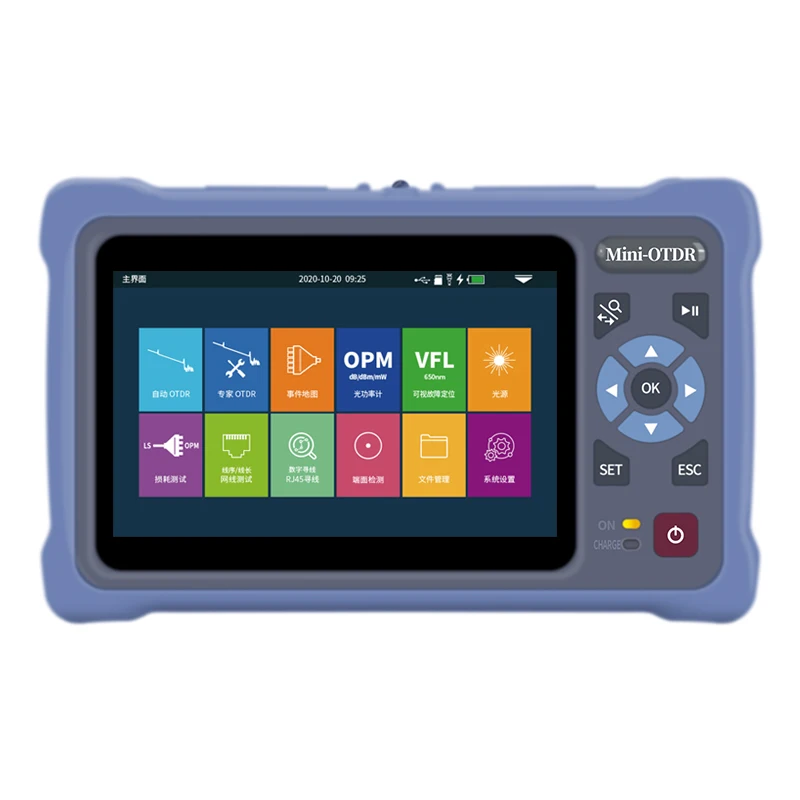 Topulan Ot4D Optical Time Domain Reflectometer Otdr Fiber Optic Tester Can Be Used with Optical Testing Instruments for Fiber Network Length, Breakpoint, and Loss Testing, with a Light Source, Optical Power Meter, and Red Light