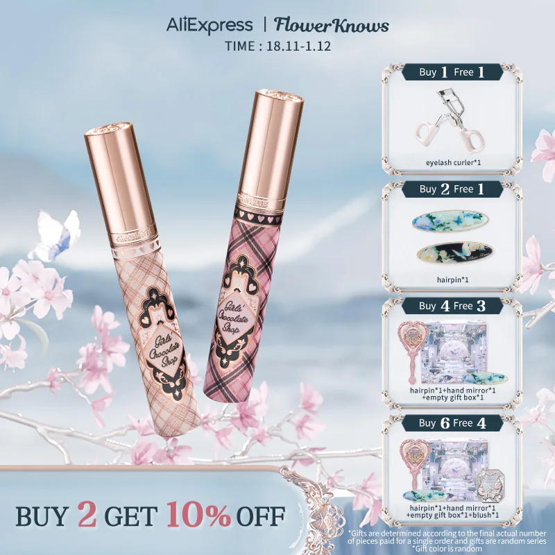 Flower Knows Chocolate Wonder-Shop Mascara 3.5ml Eyelash Lengthening Mascara Waterproof Beauty Makeup