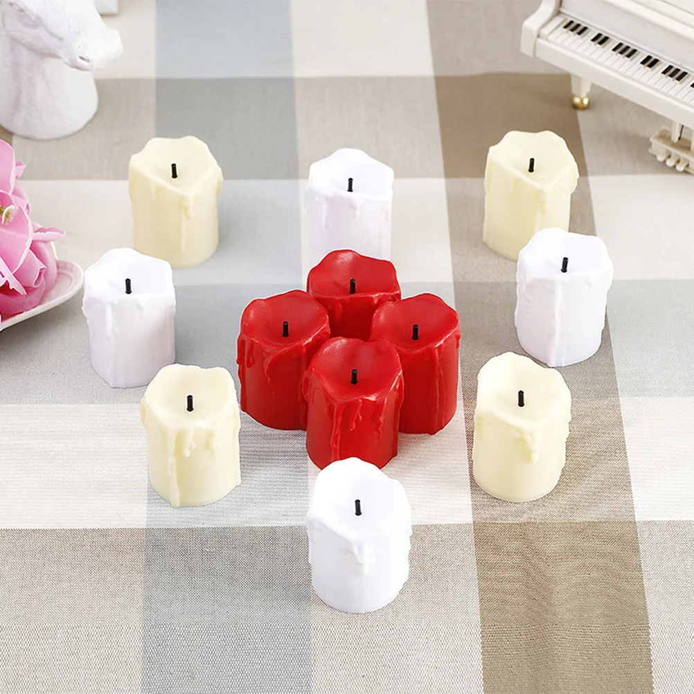 LED Simulation Multicolor Lamp Powered Flickering Tea Light Romantic Home Wedding Birthday Party Decoration Warm