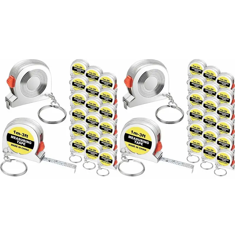 ABWR-40X Tape Measure Keychains Functional Retractable Measuring Tape Keychains With Slide Lock 1M/3FT,B